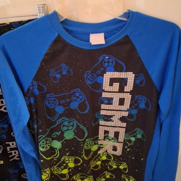 Boys L 10-12 fleece pajama set - Jellyfish Kids, gamer theme - Picture 2 of 6